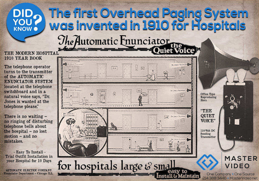 First Overhead Paging System 1910